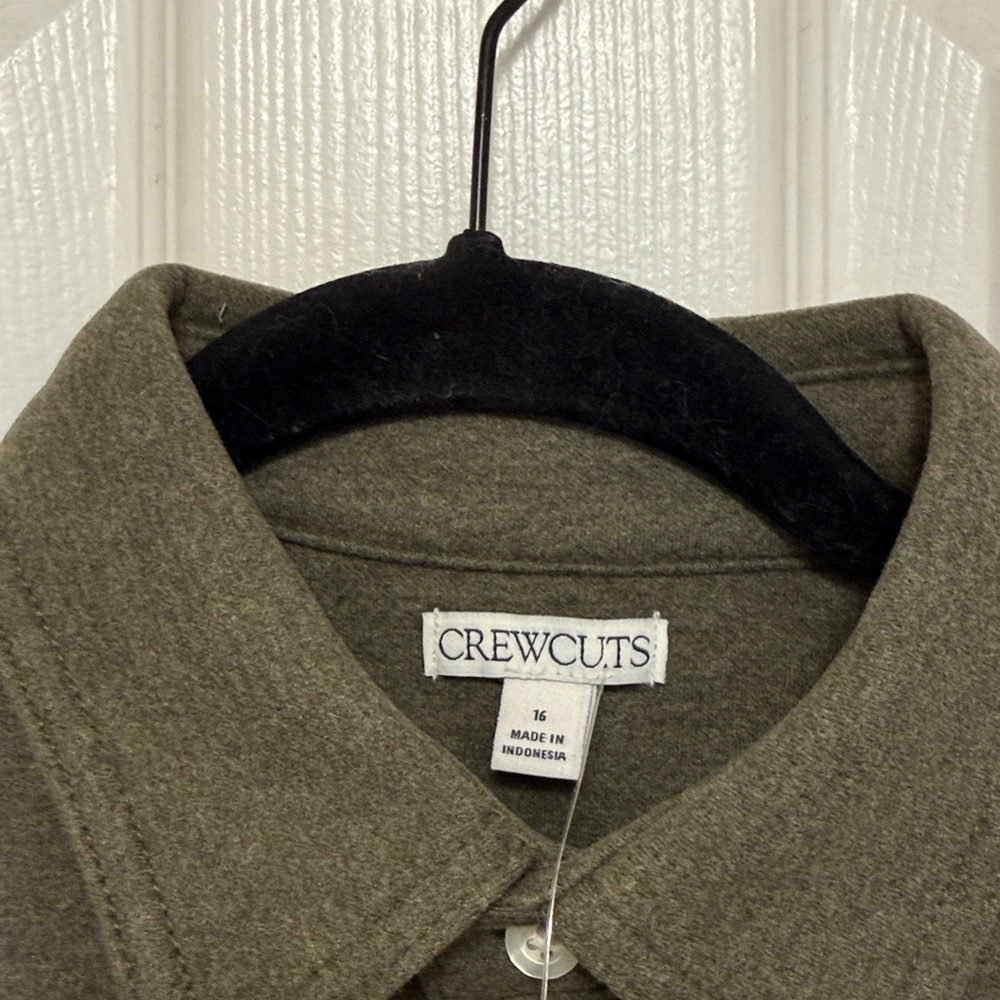 NWT Crewcuts Kids' Heavyweight Seaboard Soft-Knit Shirt in Heather Loden Green - Picture 4 of 8